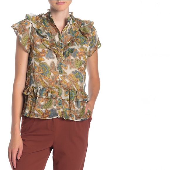 Walter Baker Tops - NWT! Walter Baker floral ruffle blouse